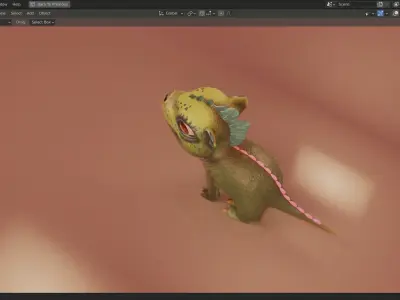 Baby Dragon 3D Model Low-poly 3D model