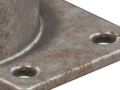 Rusty Furniture Roller Bracket 3D model