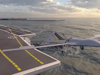 Bayraktar TB3 Unmanned Combat Aerial Vehicle  Low-poly 3D model