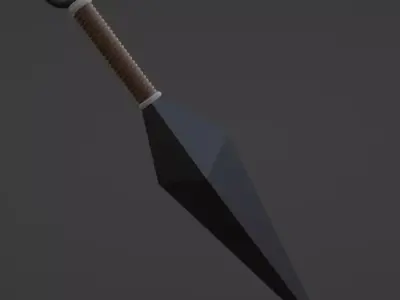 Kunai 3D sword Free low-poly 3D model