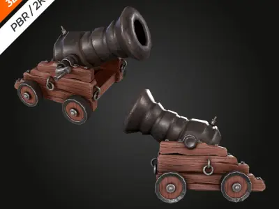 Cannon  Low-poly 3D model purchase