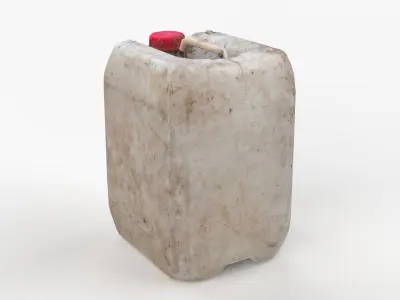 Plastic White Jerrycan Red Cap Scan Low-poly 3D model