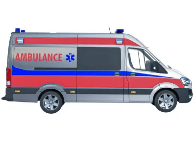 Hyundai Ambulance Low Poly Game Asset Low-poly 3D model
