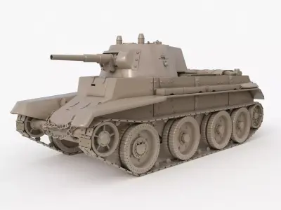 Tank BT 7 Clay Vray  3D model