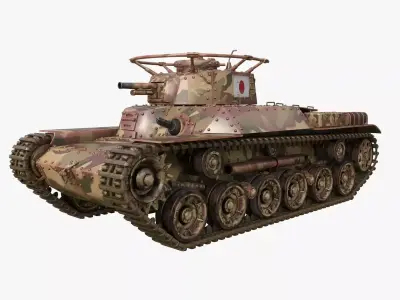 Tank Type 97 Chi Ha Japan Mental Ray 3D model