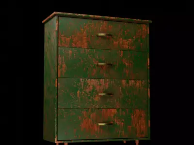 An old dresser optimized and game ready Free 3D model