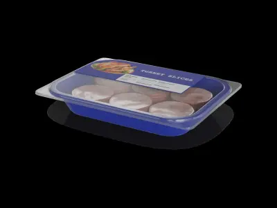 Meat snacks and cabanossi Smoked Turkey Breast Slices 3D model