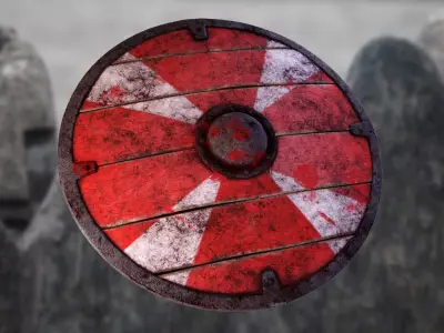 Viking Shield MAYA AND SUBSTANCE  Low-poly 3D model