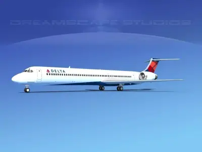 McDonnell Douglas MD83 Delta Airlines 2 3D model