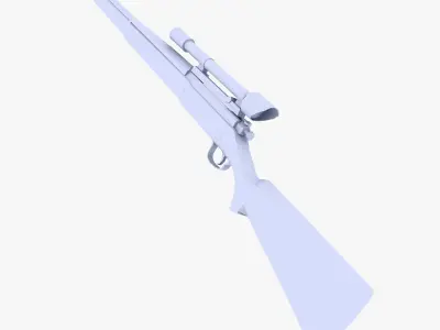 Bolt Action Sniper Rifle Low-poly 3D model
