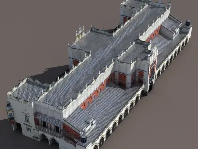 Krakow Sukiennice Hall Low Poly 3d Model Low-poly 3D model