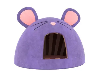Mouse Meow Hut Cat Hut Cat Tent Purple 3D model