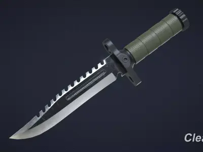 Tactical Survival Knife Game Ready Low-poly 3D model