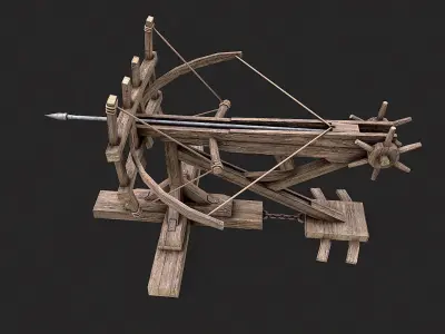 Medieval Siege Ballista Launcher 2 Low-poly 3D model