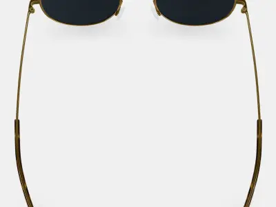 Rafael Sunglasses in Polished Gold 3D model