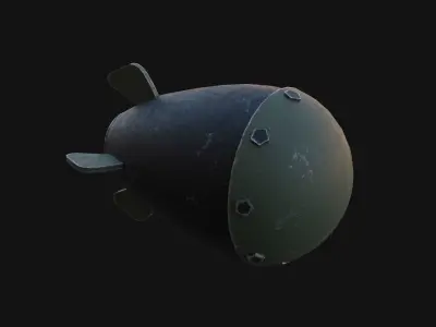Nuclear Atom Bomb Low-poly 3D model