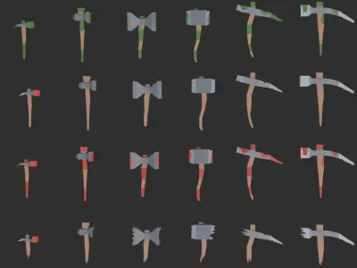 Low Poly Tools Pack  Low-poly 3D model