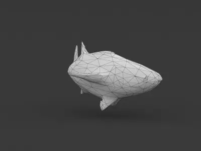 Low Poly Fish polygonal Low-poly 3D model