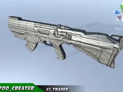 Modern Sci-Fi Weapons gun Low-poly 3D model Low-poly 3D model