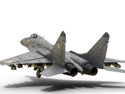 Mikoyan-Gurevich MiG-29K Mig29K shipboard aircraft Low-poly 3D model