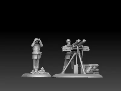 Swedish WW2 Anti Aircraft Gun Team 3D print model