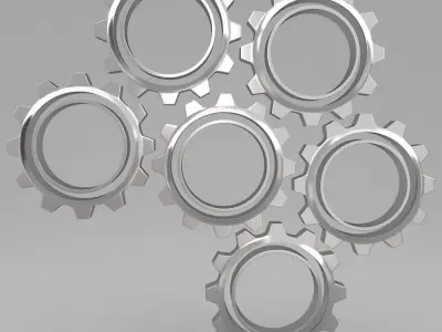 Mechanical gears combination 3d model 3D model