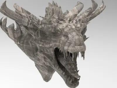 Dragon lizard Viking Dinosaur Statue head 3  3D model