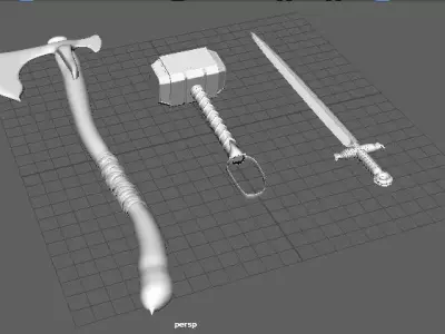 weapons props Free 3D model