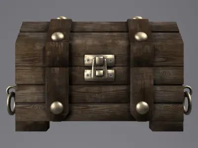 Old wooden chest Free low-poly 3D model