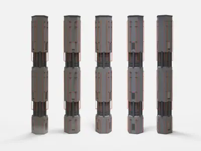 sci-fi Architecture kitbash 6 3D model