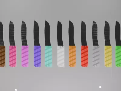 Knife Bundle - 13 Colors - Game Ready Low Poly PBR Pack Low-poly 3D model