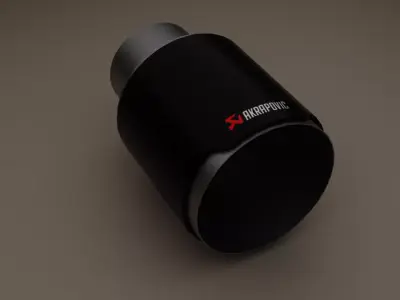 Akrapovic solo exhaust tip For Eevee and Cycles Low-poly 3D model