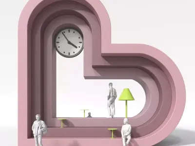 URBAN HEART public space streets and commercial areas 3D model