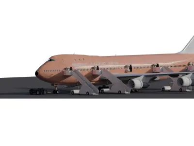 Braniff Boeing 747 3D model