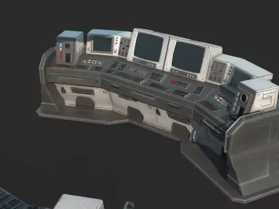 Future sci-fi interstellar early stage computer console 3D model