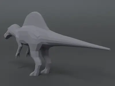 Low Poly Cartoon Spinosaurus Dinosaur Low-poly 3D model