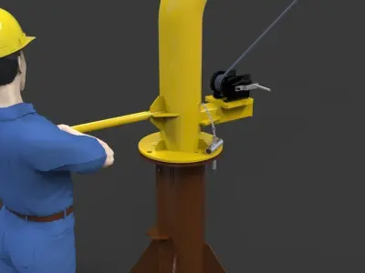 Davit crane 1500 Free 3D model