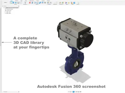 DIN-EN Butterfly Valves - Lug Type - Blue 3D model