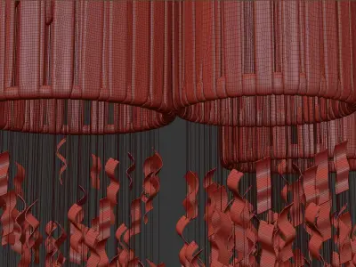 Cloth strips chandelier Free 3D model