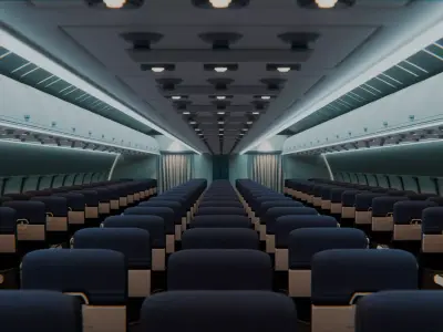 Airplane Interior Boeing With Seats 3D model