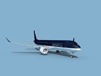 Airbus A220-300 Midwest Jet 3D model