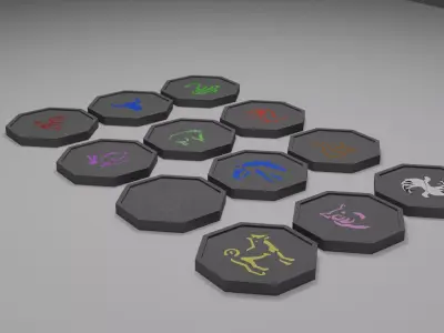 Jackie chan adventures 12 Talismans Low-poly 3D model