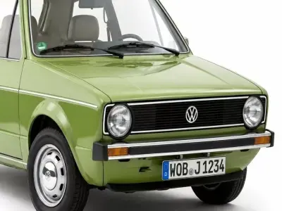 Classic Lime Green Volkswagen Golf Mk1 Vintage Hatchback 3D model
