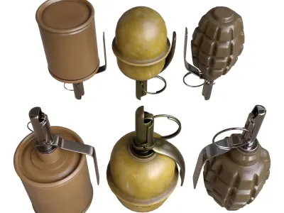 Hand Grenades RGD-5 F1 RG42 Low-poly 3D model