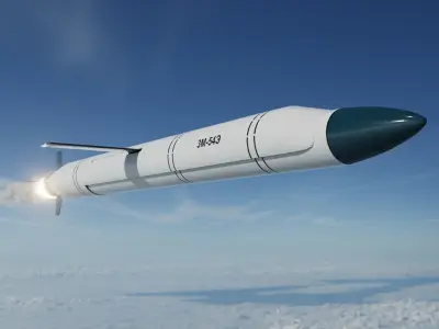 3M-54E Kalibr Anti Ship Missile Low-poly 3D model