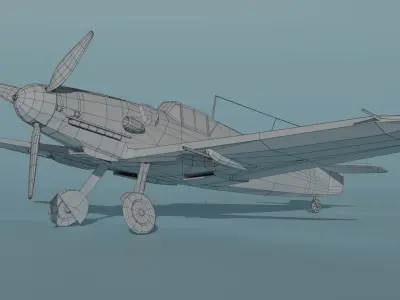 Messerschmitt Bf 109 G-6 Low-poly 3D model