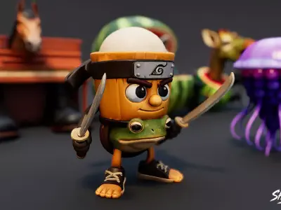 Italian Brainrot Pack VOL4 Low-poly 3D model