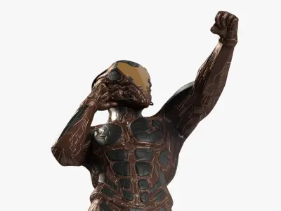 Futuristic Armored Character Rigged 3D model