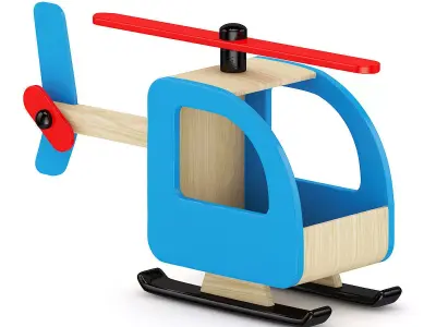 Wooden Helicopter Toy 3D model