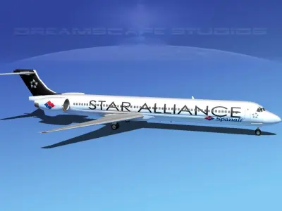 McDonnell Douglas MD-80 Star Alliance 3D model